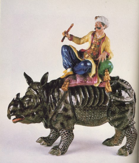 Kaendler Turk on a rhino meissen 1752