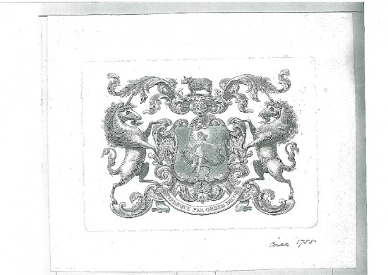 engraved coat of arms - 1755