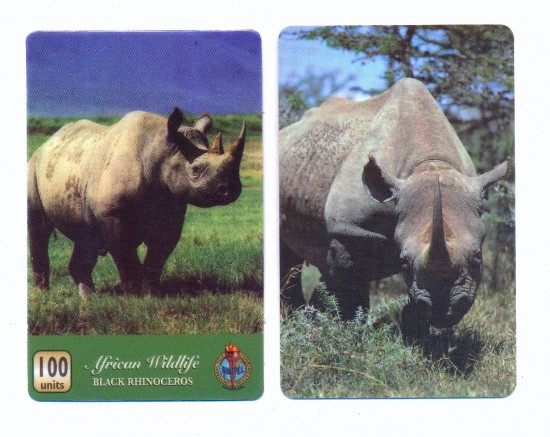 Rhinoceros phone cards (UNITEL & Rep. of Liberia)
