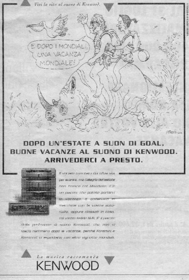 A 1998 Italian advertisement for Kenwood radio