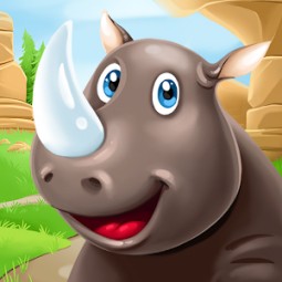 A cheerful rhinoceros