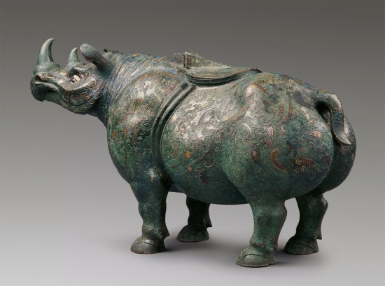 Bronze rhino-shaped Zun, Western Han Dynasty (206 BC – AD 8)