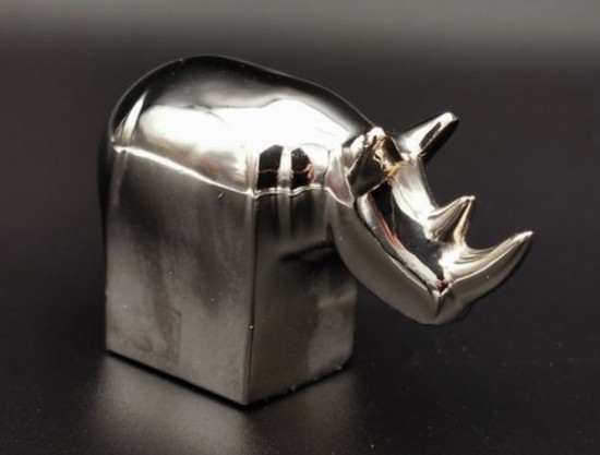 A rhino paperweight by Gunnar Cyren for Dansk designs