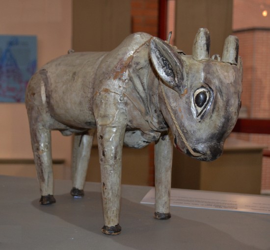 A puppet described as a Rhinoceros