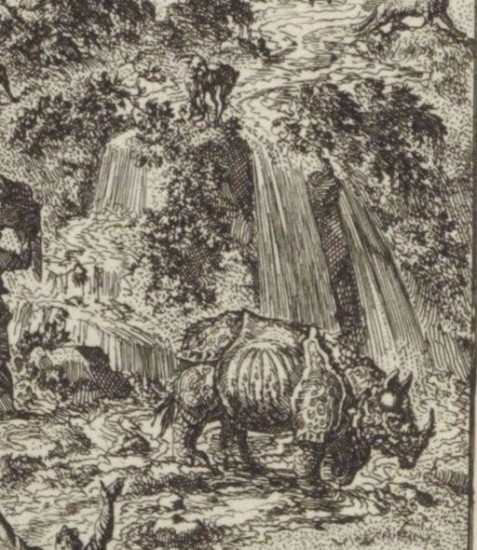 Rhino in the Deluge - Luyken 1708