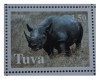 A black rhinoceros on a postage stamp from Tuva
